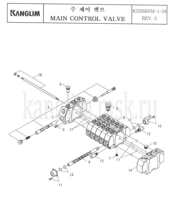 Kanglim KS 2056, 2057 SM клапан управления краном-манипулятором