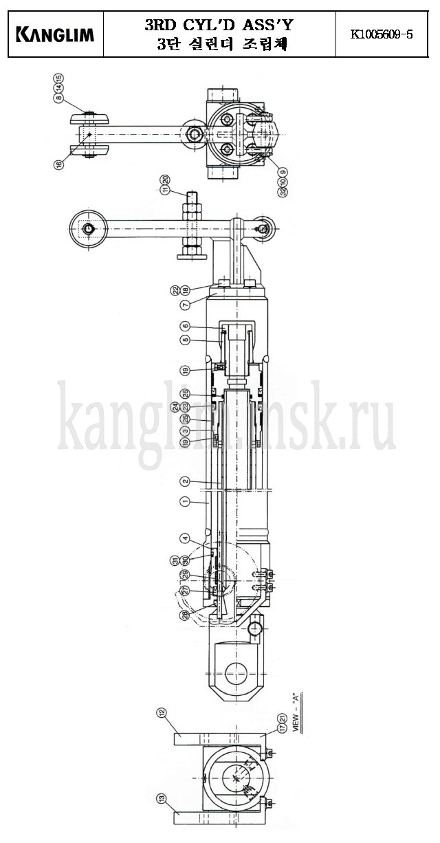 Kanglim KS 1056 гидроцилиндр телескопирования 3-ий